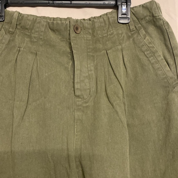 Free People High Waisted Gaucho Pants, Size 10 Color Army Green - Picture 5 of 12